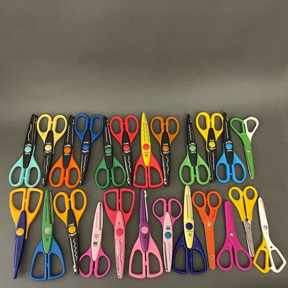 EK Success Paper Shapers Photo Kraft Edgers Craft Scissors Assortment Lot of 24 - Picture 1 of 6